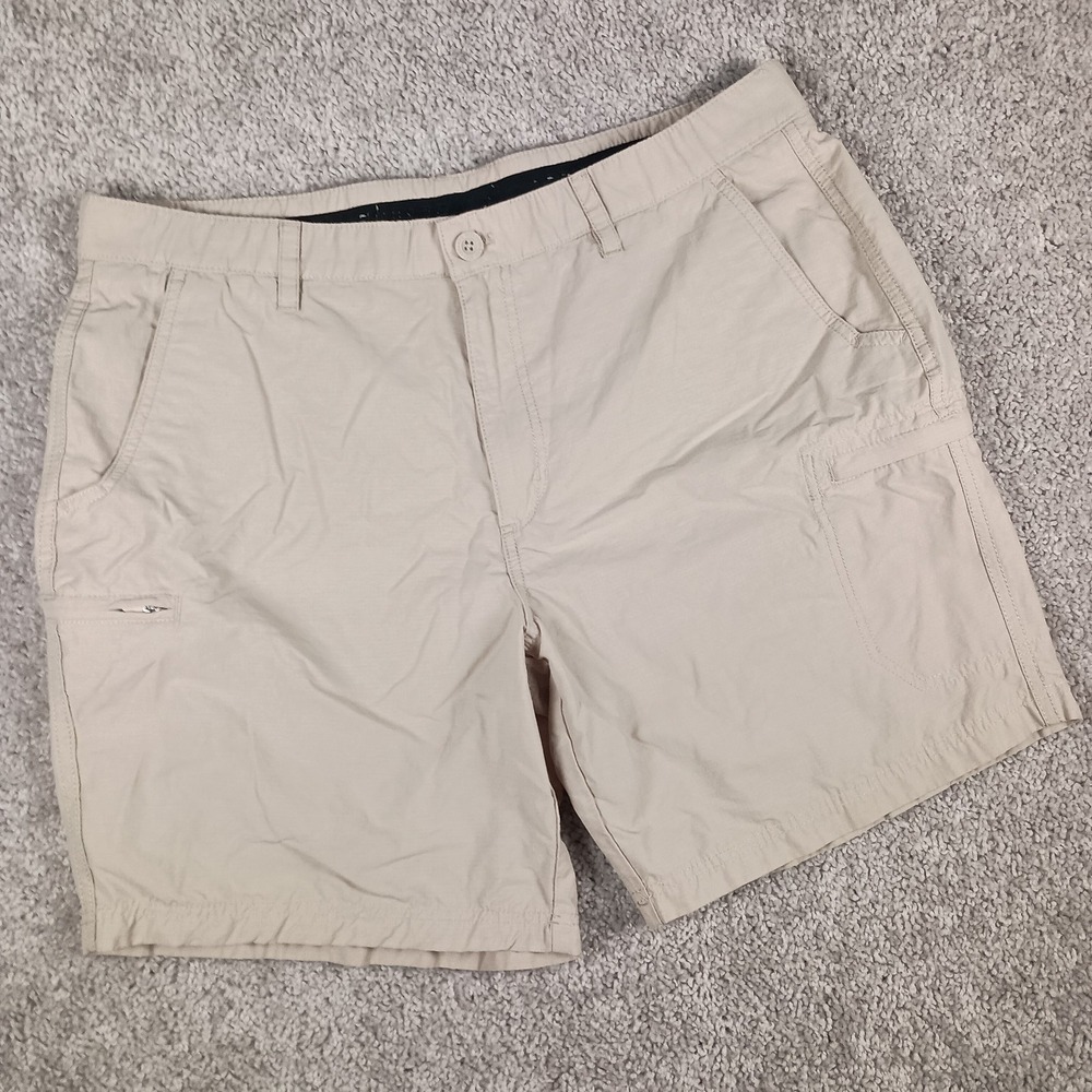 Reel Legends Men's Performance Fishing Shorts - Size 38 - Khaki - Excellent...